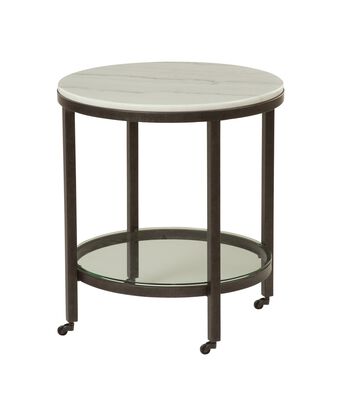 Round End Table w/ Piano Casters