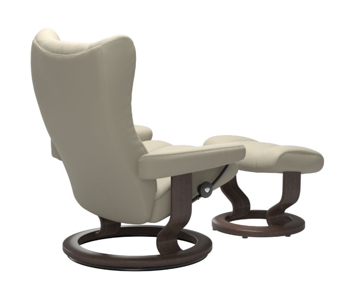 Wing Medium Classic Base Recliner and Ottman