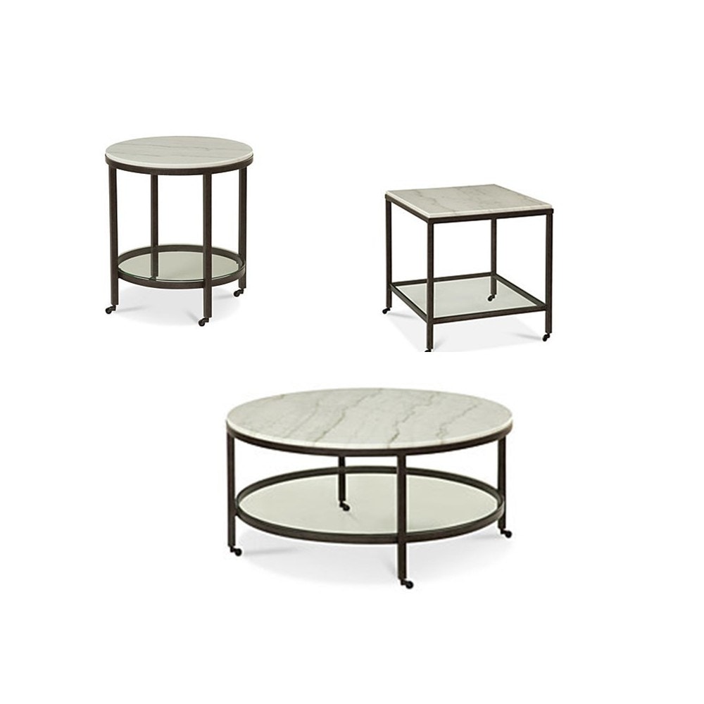 Round Cocktail Table w/ Piano Casters