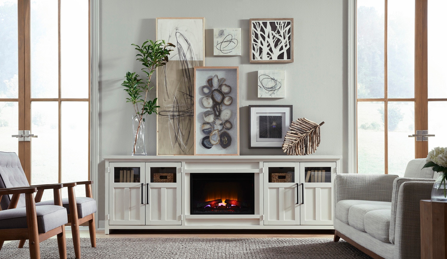 98" Fireplace console