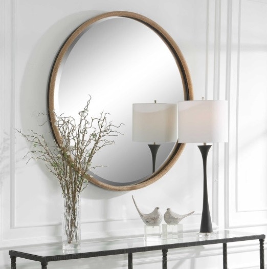 RANCHERO ROUND MIRROR-NATURAL